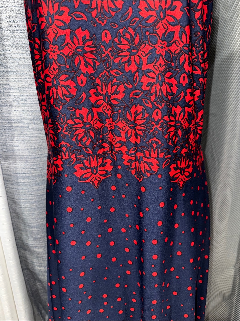 Johnny- Navy and Red Floral Halter Maxi Dress Size XL - Picture 9 of 14